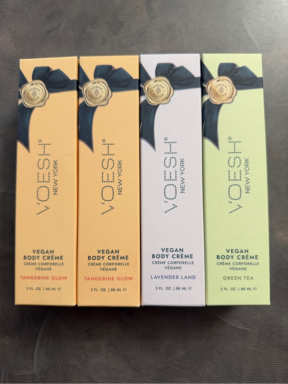 Voesh VEGAN BODY CREME 2 Tangerine, 1 Lavender Land, 1 green tea 3 Fl Oz ea